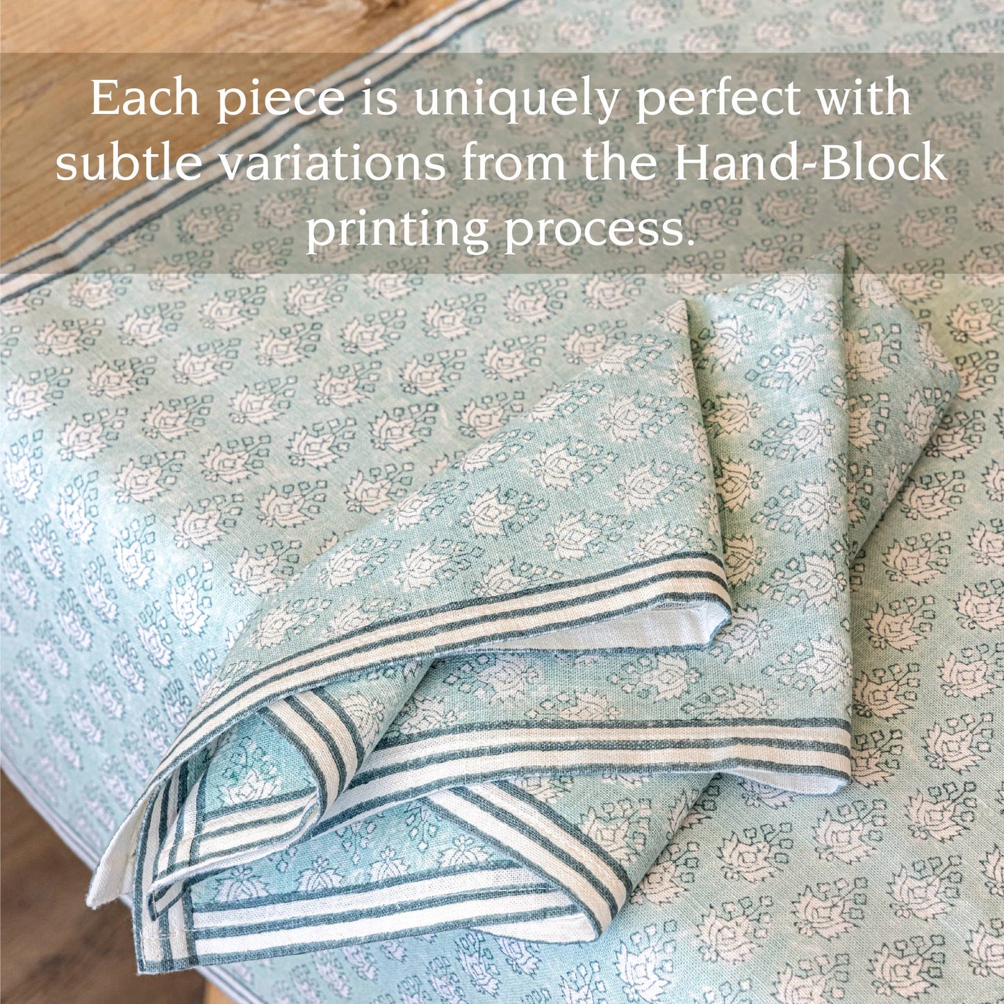 Hand-Blocked Cloth Napkins: Pink Bloom - Set of 4