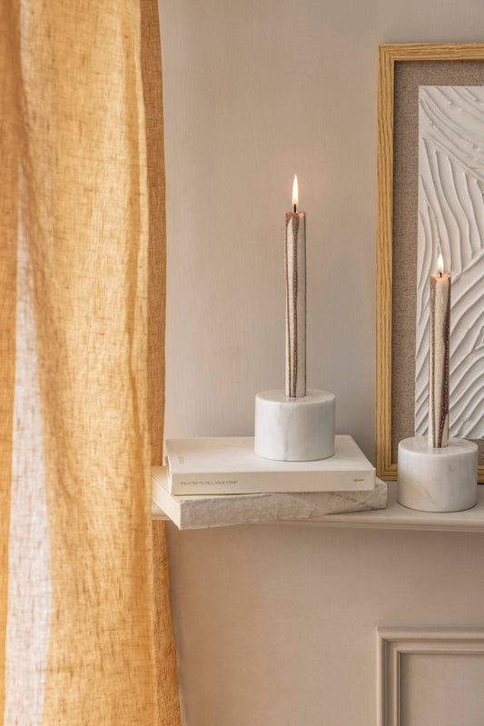 Marble Classic Candle Holders - Set of 2