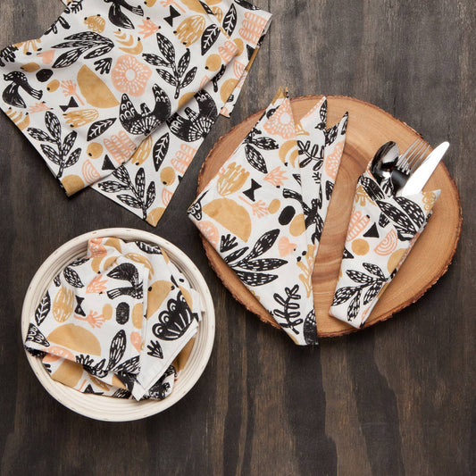 Myth Cotton Block Printed Napkins - Set of 4